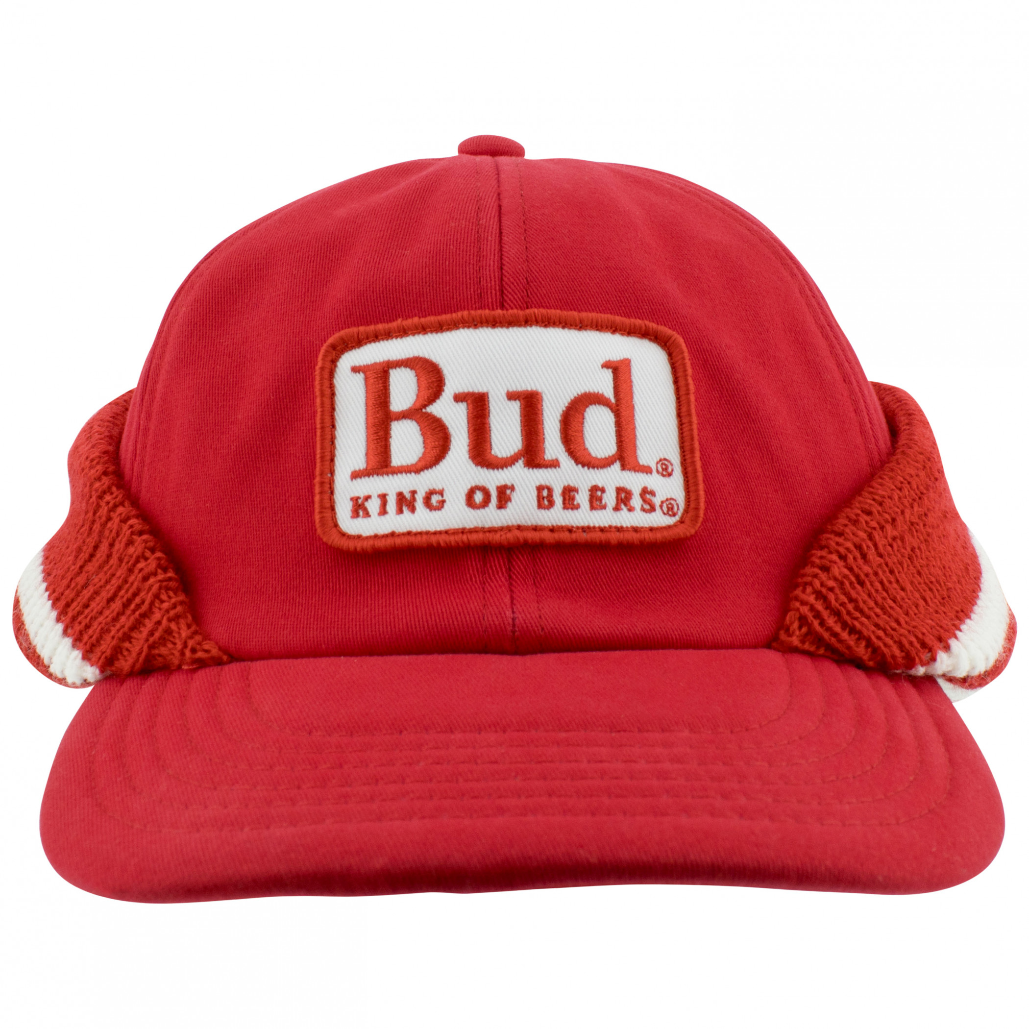 Budweiser Embroidered Bud Logo Striped Rounded Bill Hat